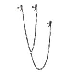Черные зажимы на соски и клитор на цепочке DELUXE NIPPLE CLIT CLAMPS