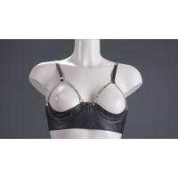 Открытый кожаный лиф чёрного цвета Открытый кожаный лиф чёрного цвета