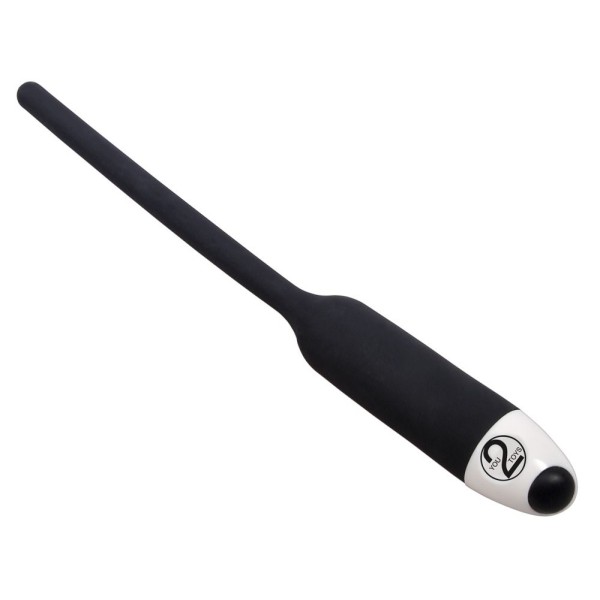 Черный силиконовый расширитель для уретры с вибрацией Silikon Dilator