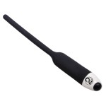 Черный силиконовый расширитель для уретры с вибрацией Silikon Dilator