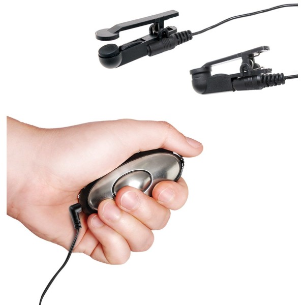 Черные электрические зажимы для сосков Shock Therapy Nipple Clamps