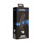 Чёрный вибратор E-Stimulation Rabbit Vibrator с электростимуляцией - 19 см.