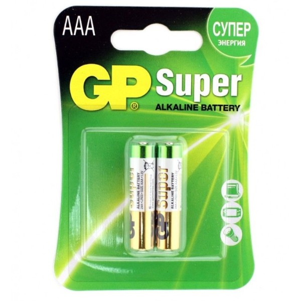 Батарейки алкалиновые GP Super Alkaline ААA/LR03 - 2 шт.