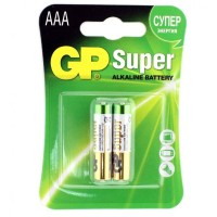 Батарейки алкалиновые GP Super Alkaline ААA/LR03 - 2 шт. Батарейки алкалиновые GP Super Alkaline ААA/LR03 - 2 шт.