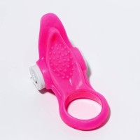 Ярко-розовое эрекционное виброкольцо Язык Ярко-розовое эрекционное виброкольцо Язык