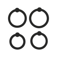 Набор из 4 черных силиконовых эрекционных колец Набор из 4 черных силиконовых эрекционных колец