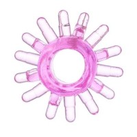 Розовое гелевое эрекционное кольцо с шипиками Розовое гелевое эрекционное кольцо с шипиками