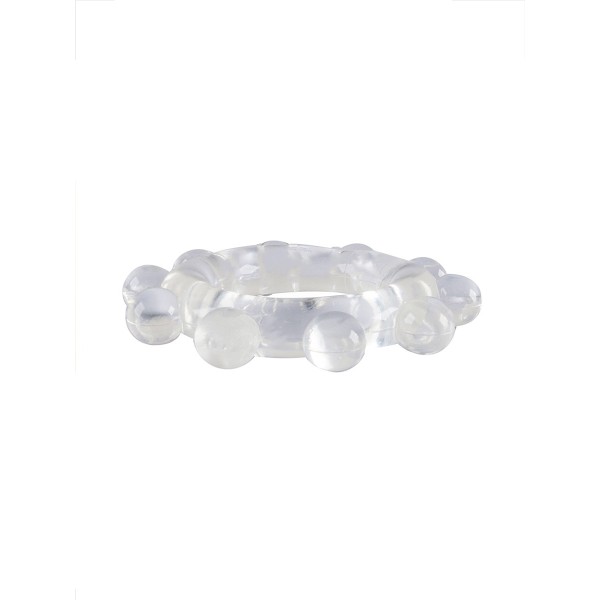 Прозрачное эрекционное кольцо со стимулирующими шариками