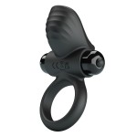 Черное эрекционное кольцо с вибрацией Adrien