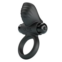 Черное эрекционное кольцо с вибрацией Adrien