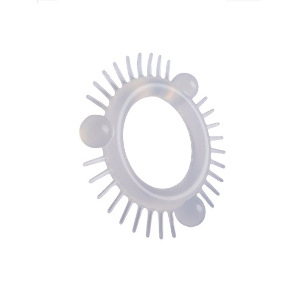 Эластичное эрекционное кольцо с 3 шариками и шипами