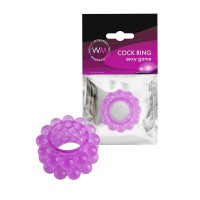 Лиловое эрекционное кольцо с 2 рядами стимулирующих шариков