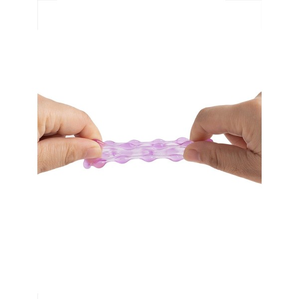 Лиловое эрекционное кольцо с 2 рядами стимулирующих шариков