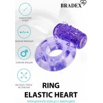 Фиолетовое эрекционное кольцо с вибрацией Ring Elastic Heart