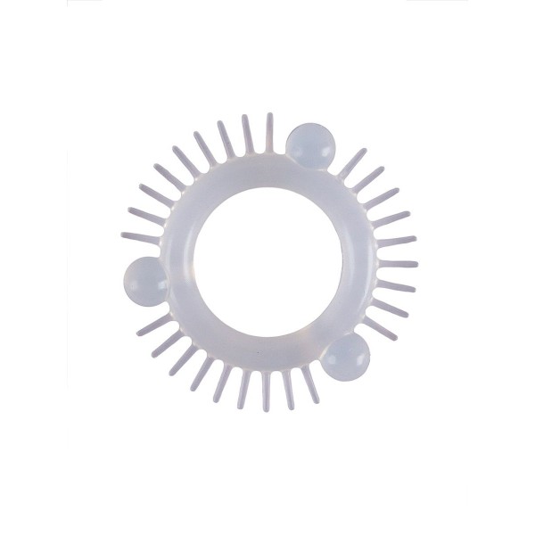 Эластичное эрекционное кольцо с 3 шариками и шипами