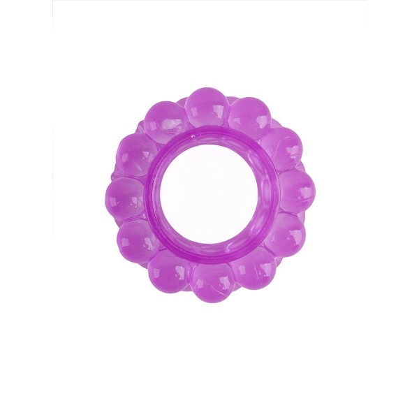 Лиловое эрекционное кольцо с 2 рядами стимулирующих шариков