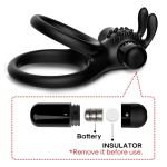 Черное эрекционное виброкольцо с подхватом мошонки Stay Hard Черное эрекционное виброкольцо с подхватом мошонки Stay Hard