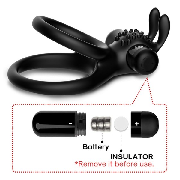 Черное эрекционное виброкольцо с подхватом мошонки Stay Hard Черное эрекционное виброкольцо с подхватом мошонки Stay Hard