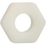 Белое люминесцентное эрекционное кольцо Glow-In-The-Dark Liquid Silicone Prolong Sexagon Ring