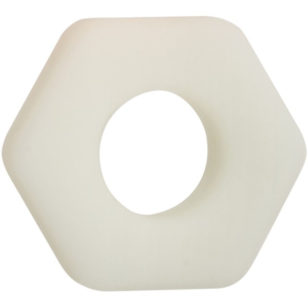 Белое люминесцентное эрекционное кольцо Glow-In-The-Dark Liquid Silicone Prolong Sexagon Ring