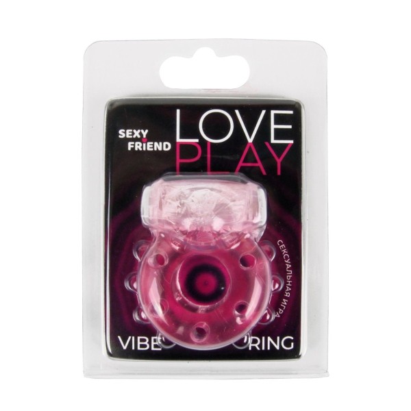 Розовое эрекционное виброкольцо с бабочкой