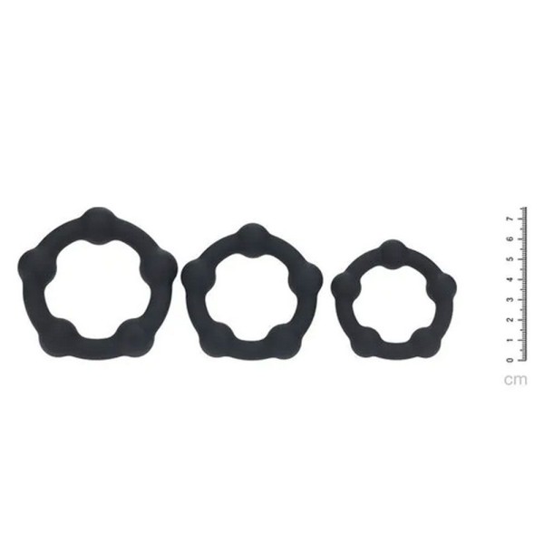 Набор из 3 эрекционных колец Beaded Silicone Cockring Set Набор из 3 эрекционных колец Beaded Silicone Cockring Set