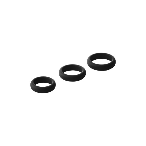 Набор из 3 черных эрекционных колец Smooth Silicone Cockring Pack