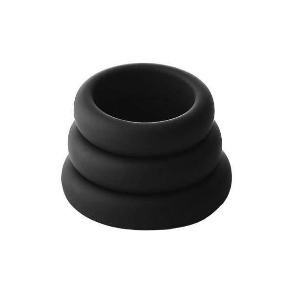 Набор из 3 черных эрекционных колец Smooth Silicone Cockring Pack