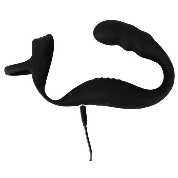 Черное эрекционное кольцо со стимуляцией промежности и анальной пробкой Cock Ring with RC Prostate Plug Черное эрекционное кольцо со стимуляцией промежности и анальной пробкой Cock Ring with RC Prostate Plug