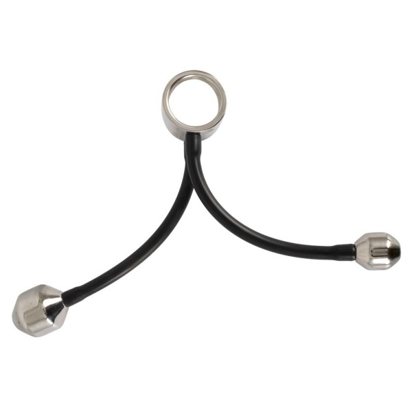 Эрекционное кольцо с 2 фигурными подвесами Heavy Gear cock ring ass plugs