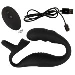 Черное эрекционное кольцо со стимуляцией промежности и анальной пробкой Cock Ring with RC Prostate Plug Черное эрекционное кольцо со стимуляцией промежности и анальной пробкой Cock Ring with RC Prostate Plug