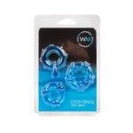 Набор из 3 синих эрекционных колец с различным рельефом Набор из 3 синих эрекционных колец с различным рельефом