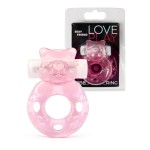 Розовое эрекционное виброкольцо в форме мишки