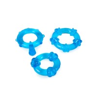 Набор из 3 синих эрекционных колец с различным рельефом Набор из 3 синих эрекционных колец с различным рельефом