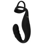 Черное эрекционное кольцо со стимуляцией промежности и анальной пробкой Cock Ring with RC Prostate Plug