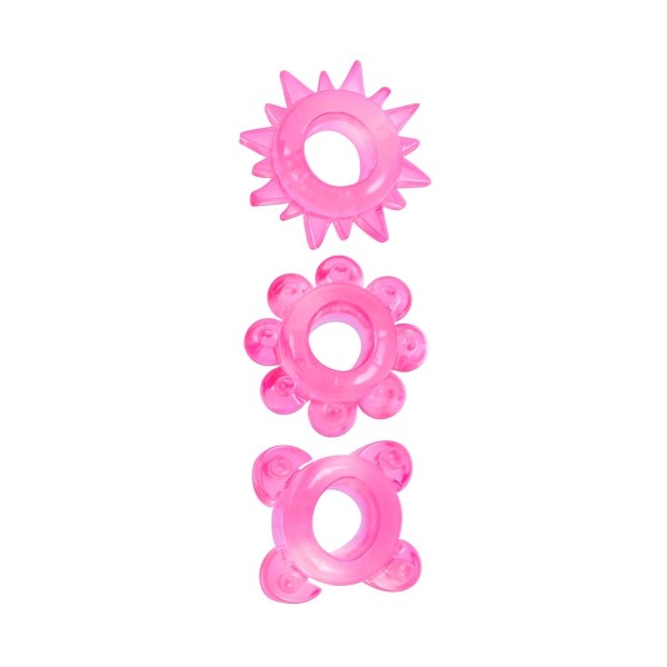 Комплект из 3 розовых эрекционных колец Комплект из 3 розовых эрекционных колец