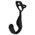 Черное эрекционное кольцо со стимуляцией промежности и анальной пробкой Cock Ring with RC Prostate Plug Черное эрекционное кольцо со стимуляцией промежности и анальной пробкой Cock Ring with RC Prostate Plug