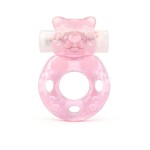 Розовое эрекционное виброкольцо в форме мишки