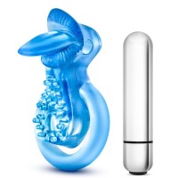 Голубое эрекционное виброкольцо 10 Function Vibrating Tongue Ring Голубое эрекционное виброкольцо 10 Function Vibrating Tongue Ring