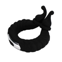 Черное эрекционное виброкольцо Snail с усиками Черное эрекционное виброкольцо Snail с усиками
