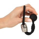 Черное эрекционное лассо с шариком-утяжелителем Heavy Rope