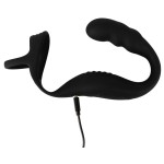 Черное эрекционное кольцо со стимуляцией промежности и анальной пробкой Cock Ring with RC Prostate Plug Черное эрекционное кольцо со стимуляцией промежности и анальной пробкой Cock Ring with RC Prostate Plug