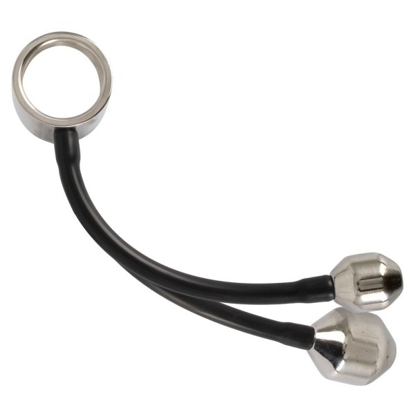 Эрекционное кольцо с 2 фигурными подвесами Heavy Gear cock ring ass plugs