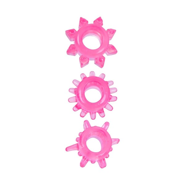 Комплект из трех розовых эрекционных колец Комплект из трех розовых эрекционных колец