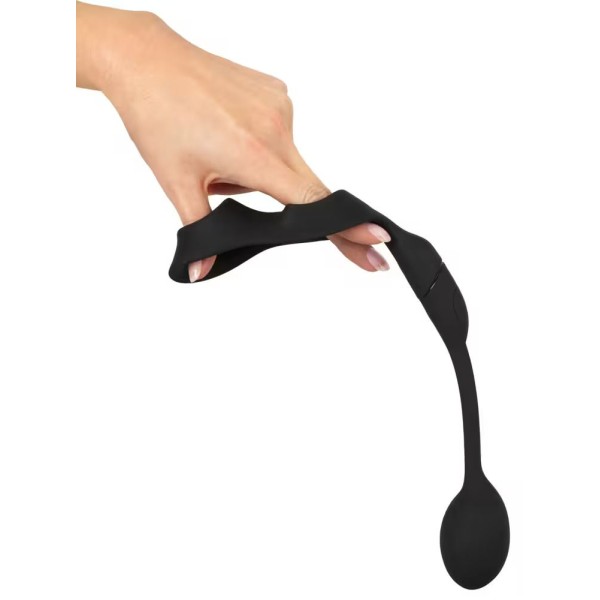Черное виброкольцо с анальной пробкой Cock Ring with RC Butt Plug Черное виброкольцо с анальной пробкой Cock Ring with RC Butt Plug