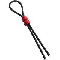 Черное силиконовое лассо с 2 бусинами