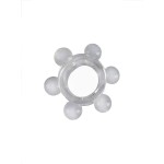 Прозрачное эластичное эрекционное кольцо с 6 шариками