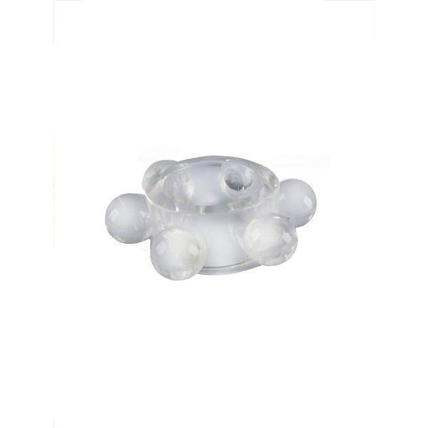 Прозрачное эластичное эрекционное кольцо с 6 шариками