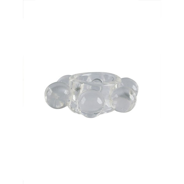 Прозрачное эластичное эрекционное кольцо с 6 шариками