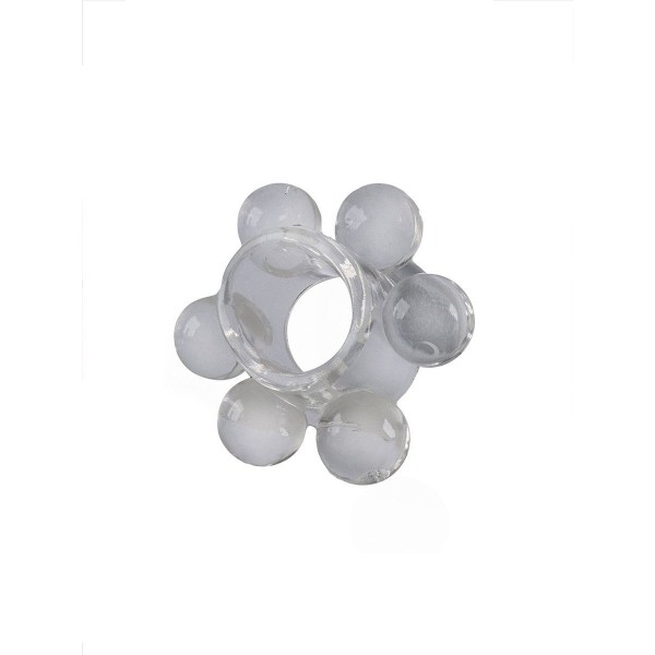 Прозрачное эластичное эрекционное кольцо с 6 шариками
